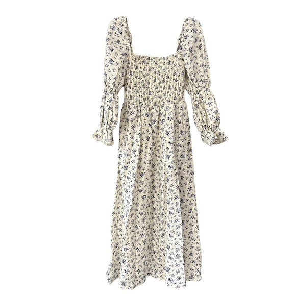Reformation Marabella Linen Floral Midi Dress in NEUTRAL MOTIF Women’s Size XS
